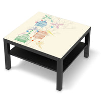 Selbstklebende Folie Birdcage - IKEA Lack Tisch 78x78 cm - schwarz