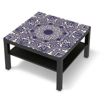 Selbstklebende Folie Blue Mandala - IKEA Lack Tisch 78x78 cm - schwarz