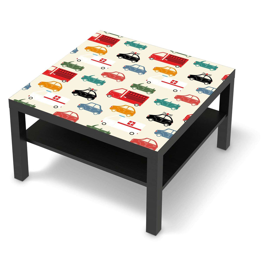 Selbstklebende Folie Cars - IKEA Lack Tisch 78x78 cm - schwarz