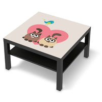 Selbstklebende Folie Cats Heart - IKEA Lack Tisch 78x78 cm - schwarz