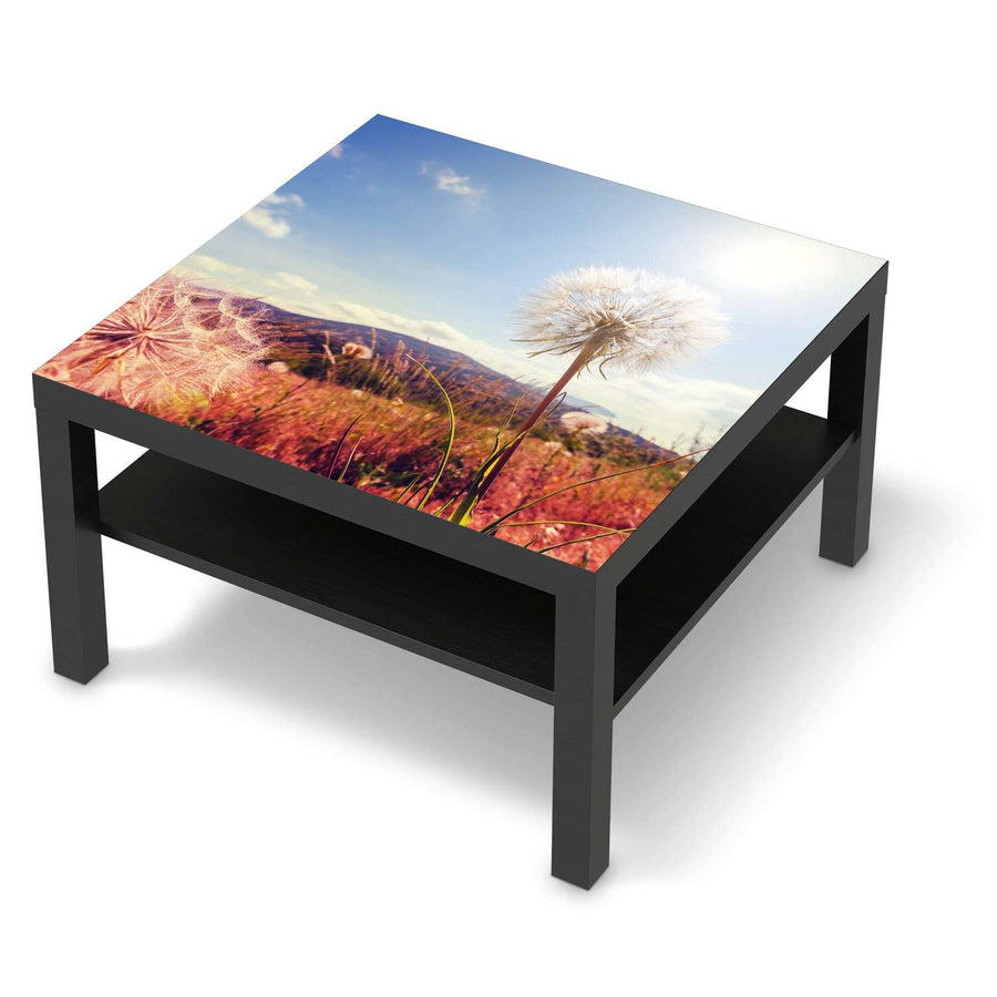 Selbstklebende Folie Dandelion - IKEA Lack Tisch 78x78 cm - schwarz