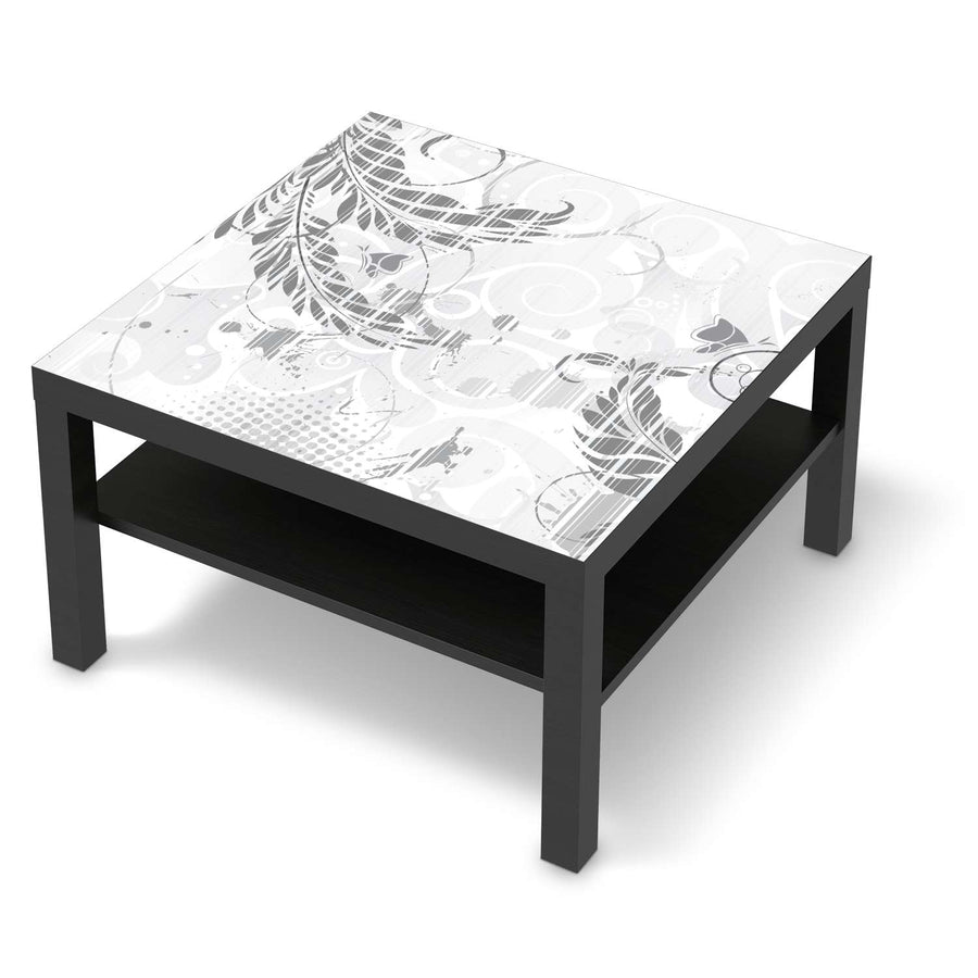 Selbstklebende Folie Florals Plain 2 - IKEA Lack Tisch 78x78 cm - schwarz