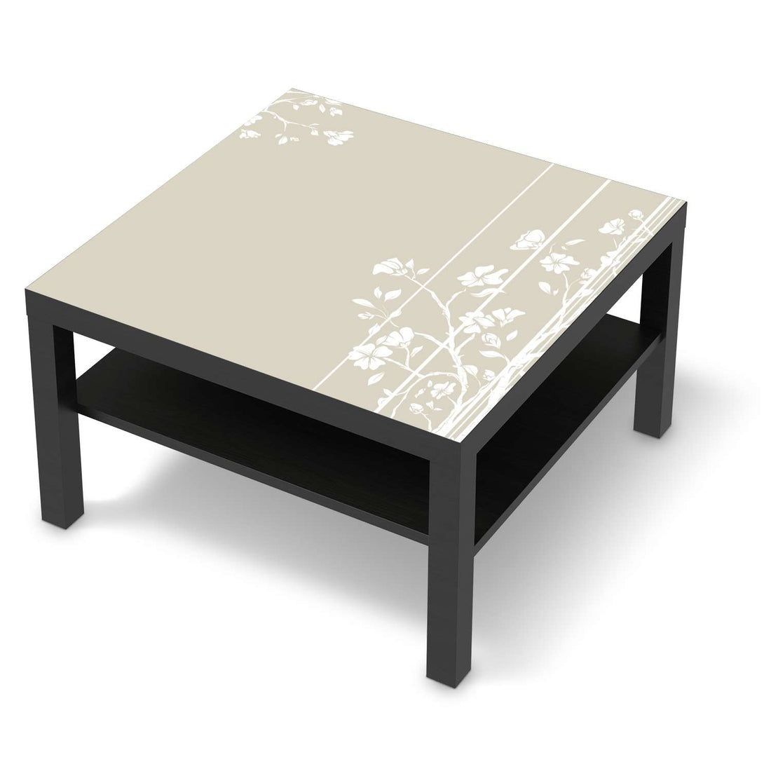 Selbstklebende Folie Florals Plain 3 - IKEA Lack Tisch 78x78 cm - schwarz