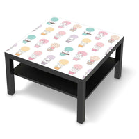 Selbstklebende Folie Flying Animals - IKEA Lack Tisch 78x78 cm - schwarz
