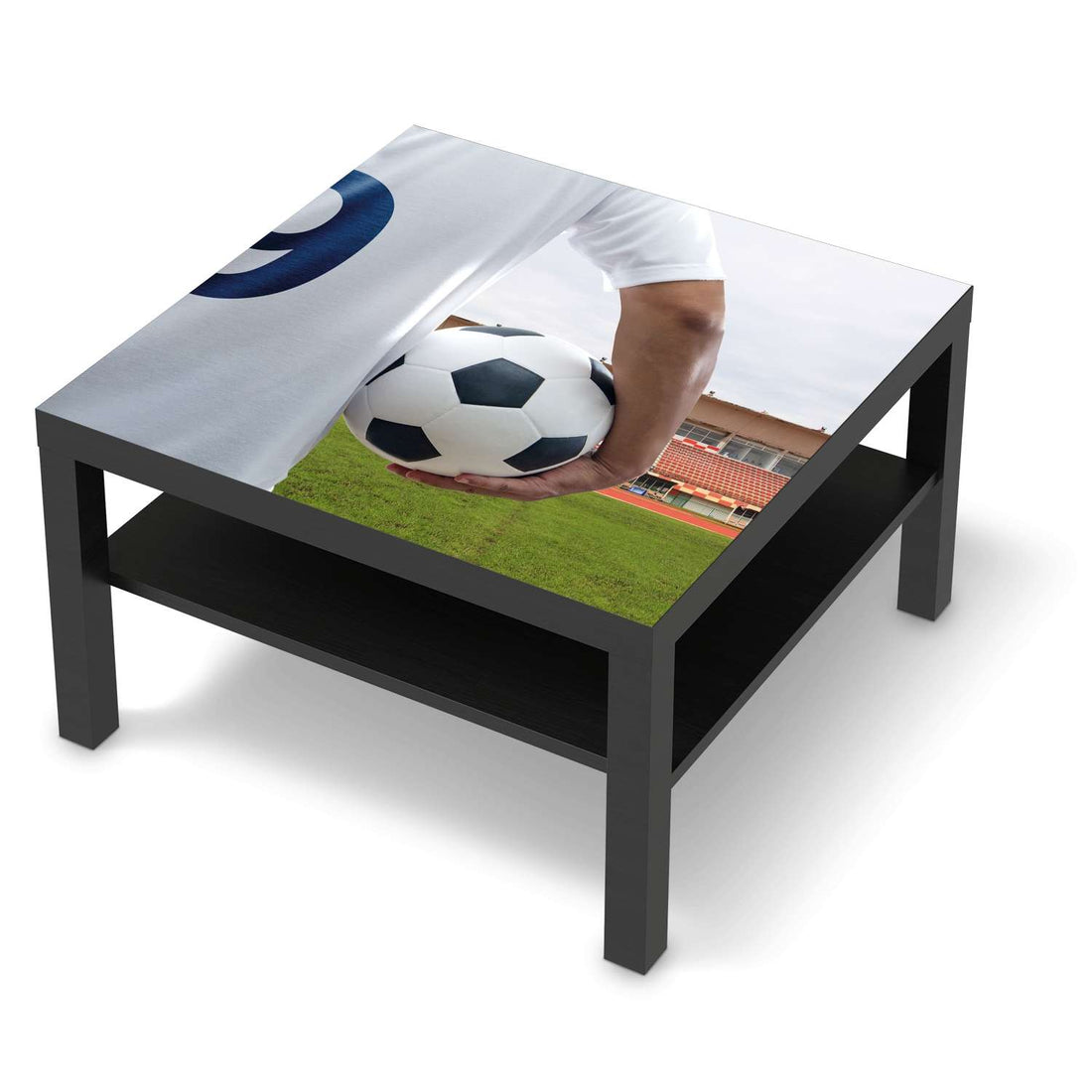 Selbstklebende Folie Footballmania - IKEA Lack Tisch 78x78 cm - schwarz