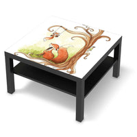 Selbstklebende Folie Füchse - IKEA Lack Tisch 78x78 cm - schwarz