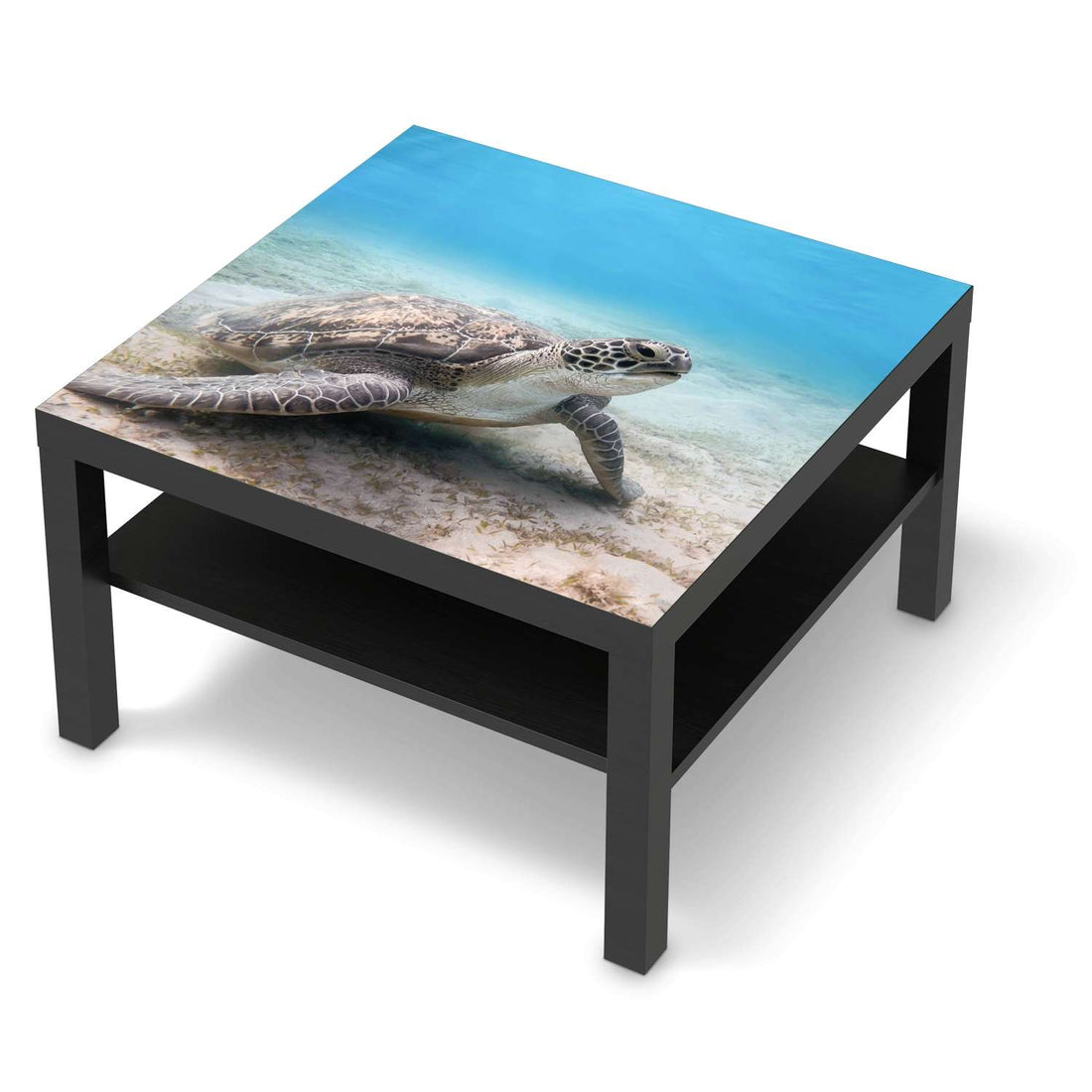 Selbstklebende Folie Green Sea Turtle - IKEA Lack Tisch 78x78 cm - schwarz