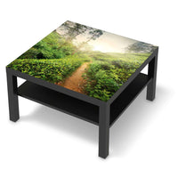 Selbstklebende Folie Green Tea Fields - IKEA Lack Tisch 78x78 cm - schwarz