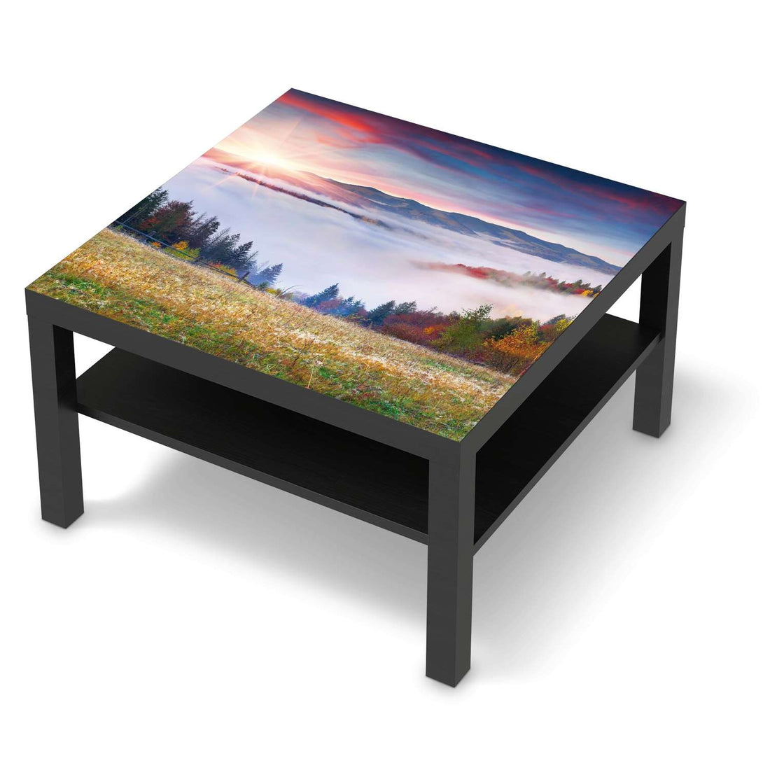 Selbstklebende Folie Herbstwald - IKEA Lack Tisch 78x78 cm - schwarz