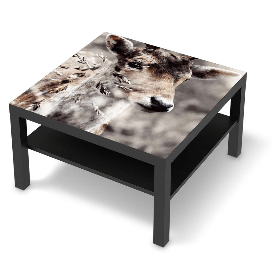 Selbstklebende Folie Hirsch - IKEA Lack Tisch 78x78 cm - schwarz