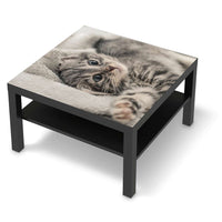 Selbstklebende Folie Kitty the Cat - IKEA Lack Tisch 78x78 cm - schwarz