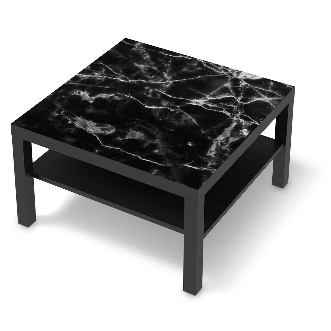Selbstklebende Folie Marmor schwarz - IKEA Lack Tisch 78x78 cm - schwarz