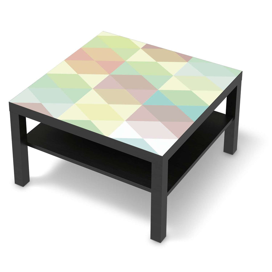 Selbstklebende Folie Melitta Pastell Geometrie - IKEA Lack Tisch 78x78 cm - schwarz