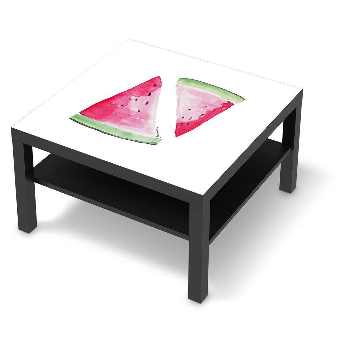 Selbstklebende Folie Melone - IKEA Lack Tisch 78x78 cm - schwarz
