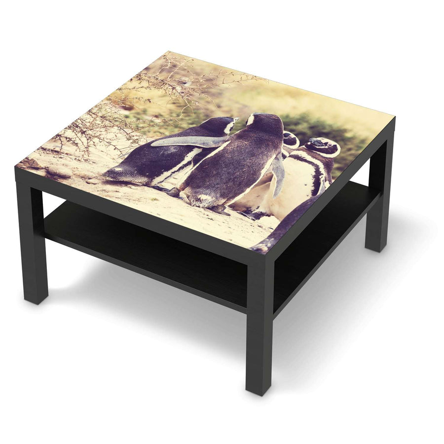 Selbstklebende Folie Pingu Friendship - IKEA Lack Tisch 78x78 cm - schwarz