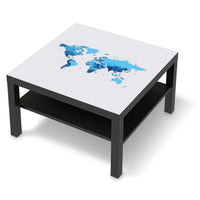 Selbstklebende Folie Politische Weltkarte - IKEA Lack Tisch 78x78 cm - schwarz