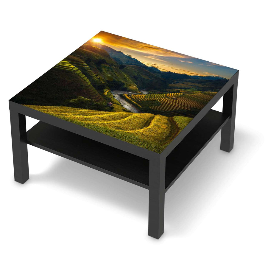 Selbstklebende Folie Reisterrassen - IKEA Lack Tisch 78x78 cm - schwarz
