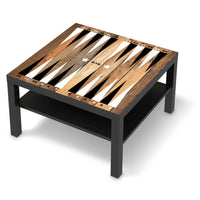 Selbstklebende Folie Spieltisch Backgammon Schwarz-weiß - IKEA Lack Tisch 78x78 cm - schwarz