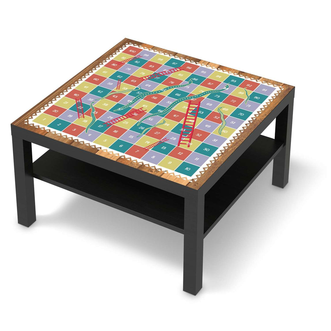 Selbstklebende Folie Spieltisch Leiternspiel - IKEA Lack Tisch 78x78 cm - schwarz