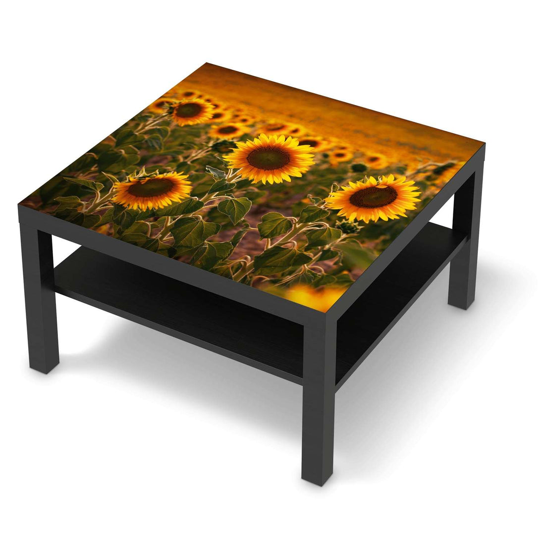 Selbstklebende Folie Sunflowers - IKEA Lack Tisch 78x78 cm - schwarz