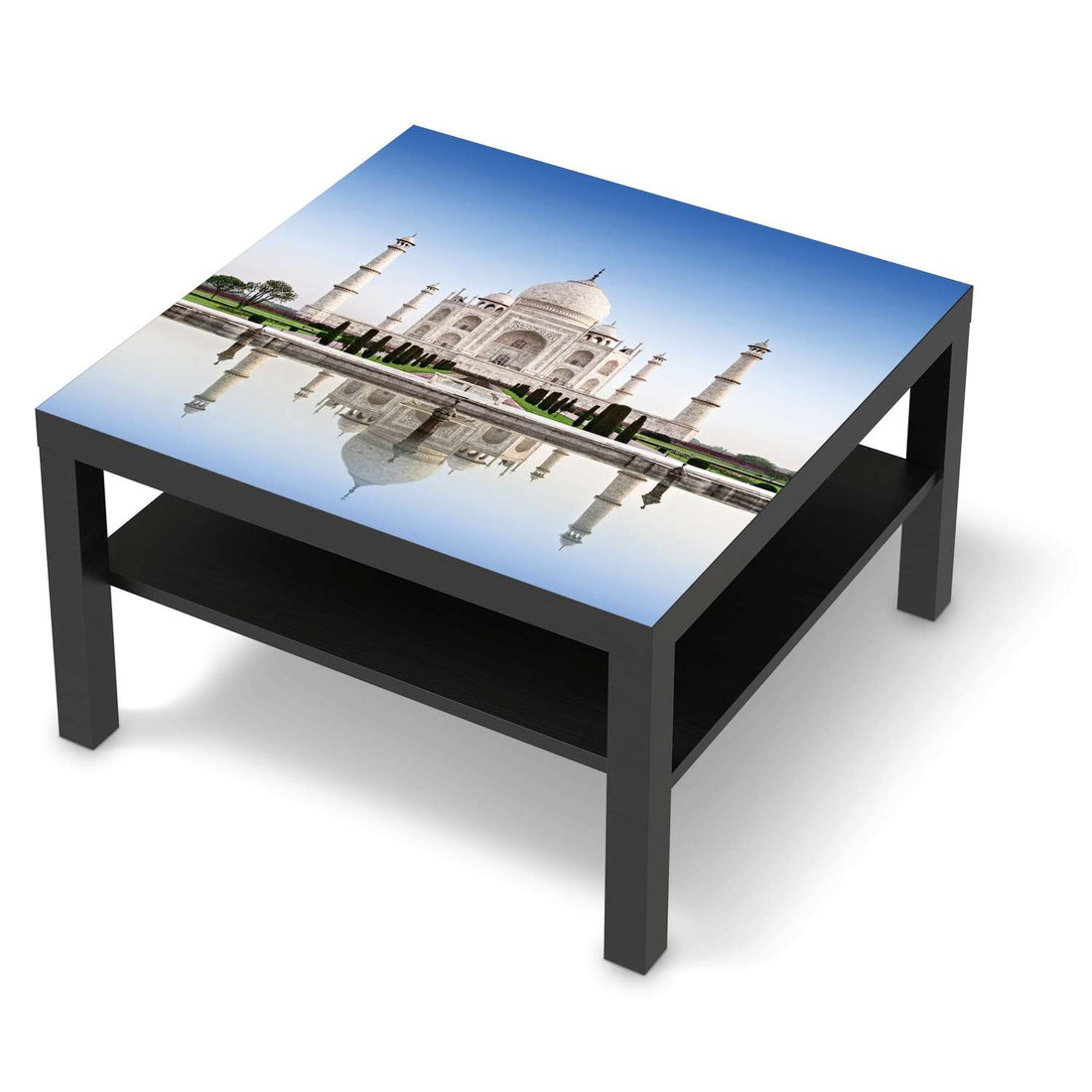 Selbstklebende Folie Taj Mahal - IKEA Lack Tisch 78x78 cm - schwarz