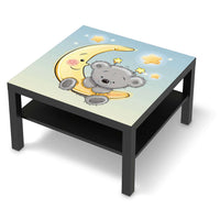 Selbstklebende Folie Teddy und Mond - IKEA Lack Tisch 78x78 cm - schwarz