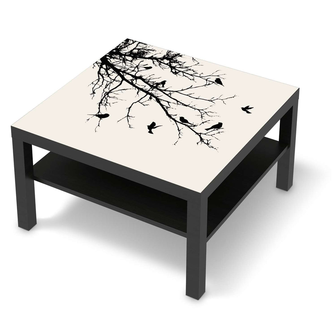 Selbstklebende Folie Tree and Birds 1 - IKEA Lack Tisch 78x78 cm - schwarz