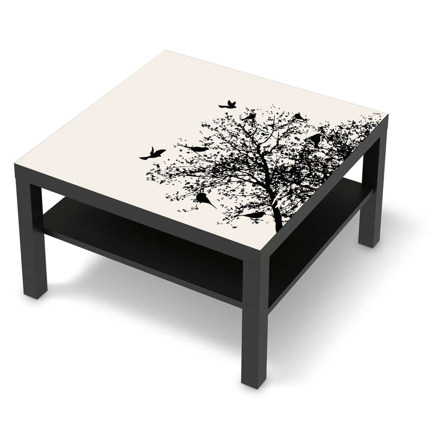 Selbstklebende Folie Tree and Birds 2 - IKEA Lack Tisch 78x78 cm - schwarz