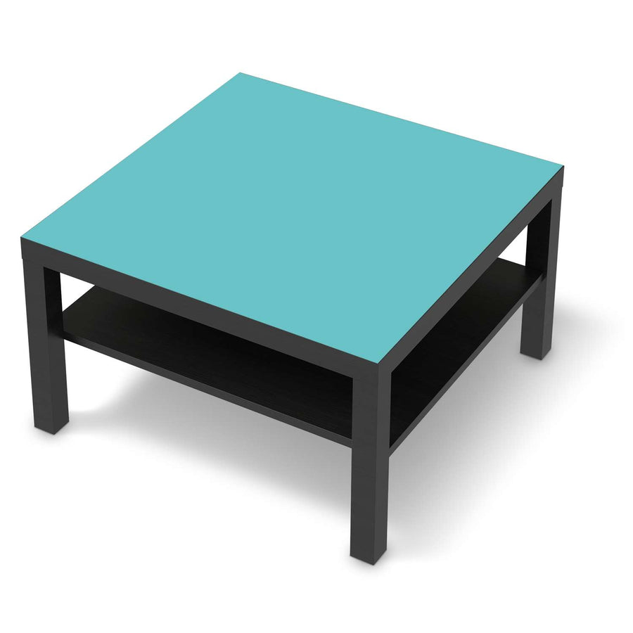 Selbstklebende Folie Türkisgrün Light - IKEA Lack Tisch 78x78 cm - schwarz