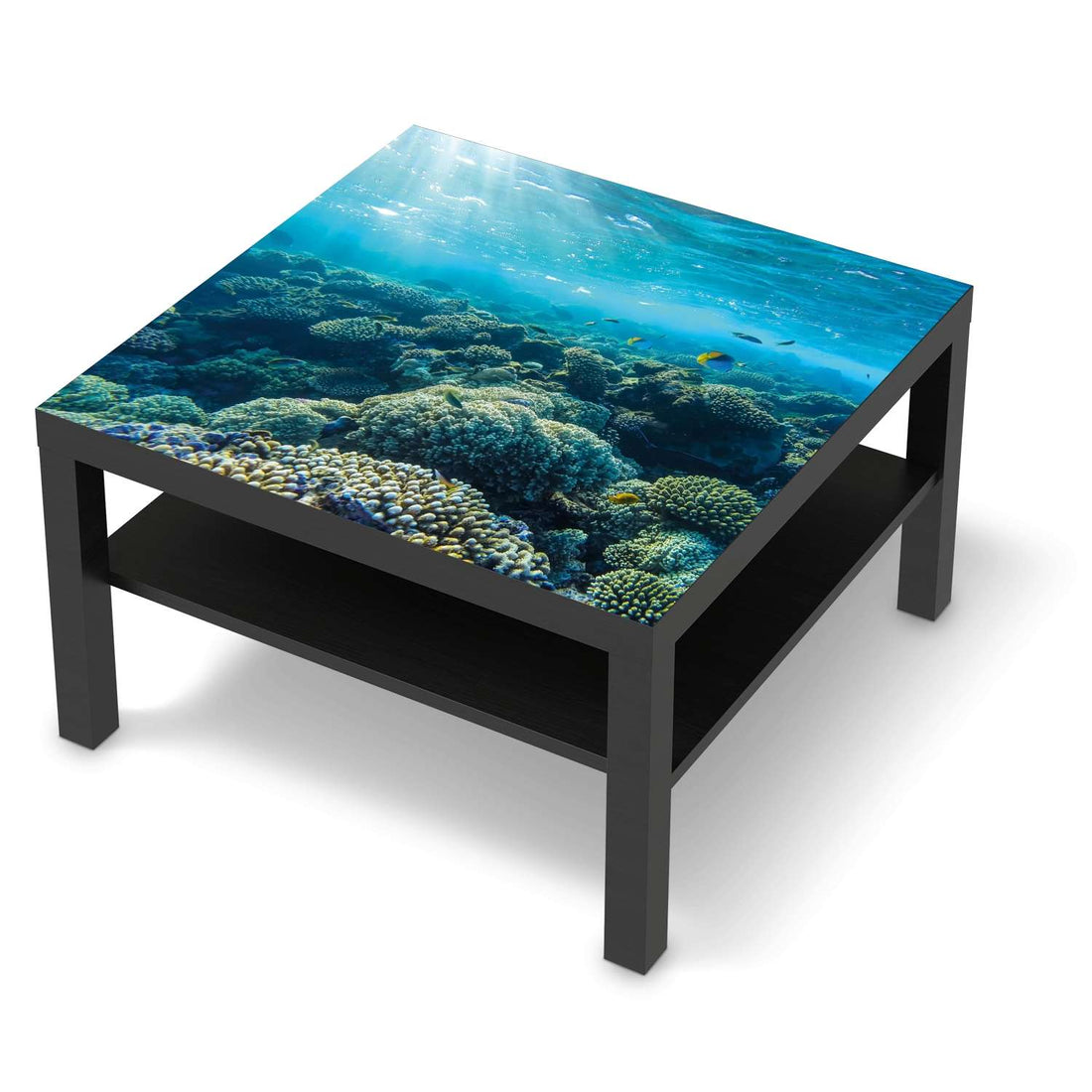 Selbstklebende Folie Underwater World - IKEA Lack Tisch 78x78 cm - schwarz