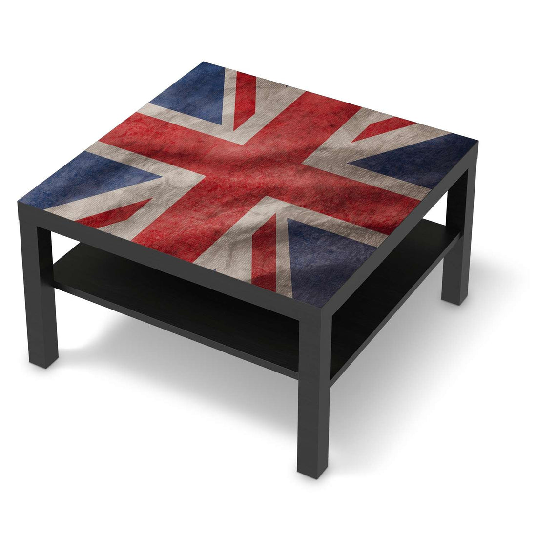 Selbstklebende Folie Union Jack - IKEA Lack Tisch 78x78 cm - schwarz