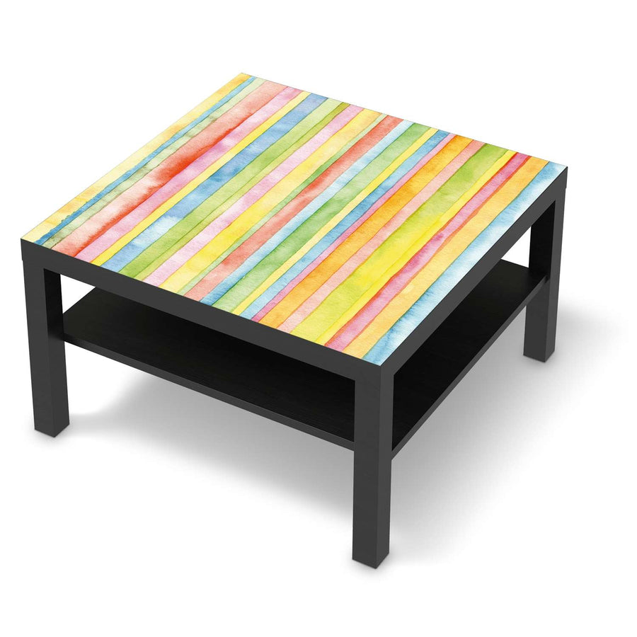 Selbstklebende Folie Watercolor Stripes - IKEA Lack Tisch 78x78 cm - schwarz