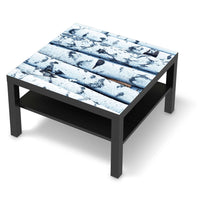 Selbstklebende Folie Weisses Buschwerk - IKEA Lack Tisch 78x78 cm - schwarz