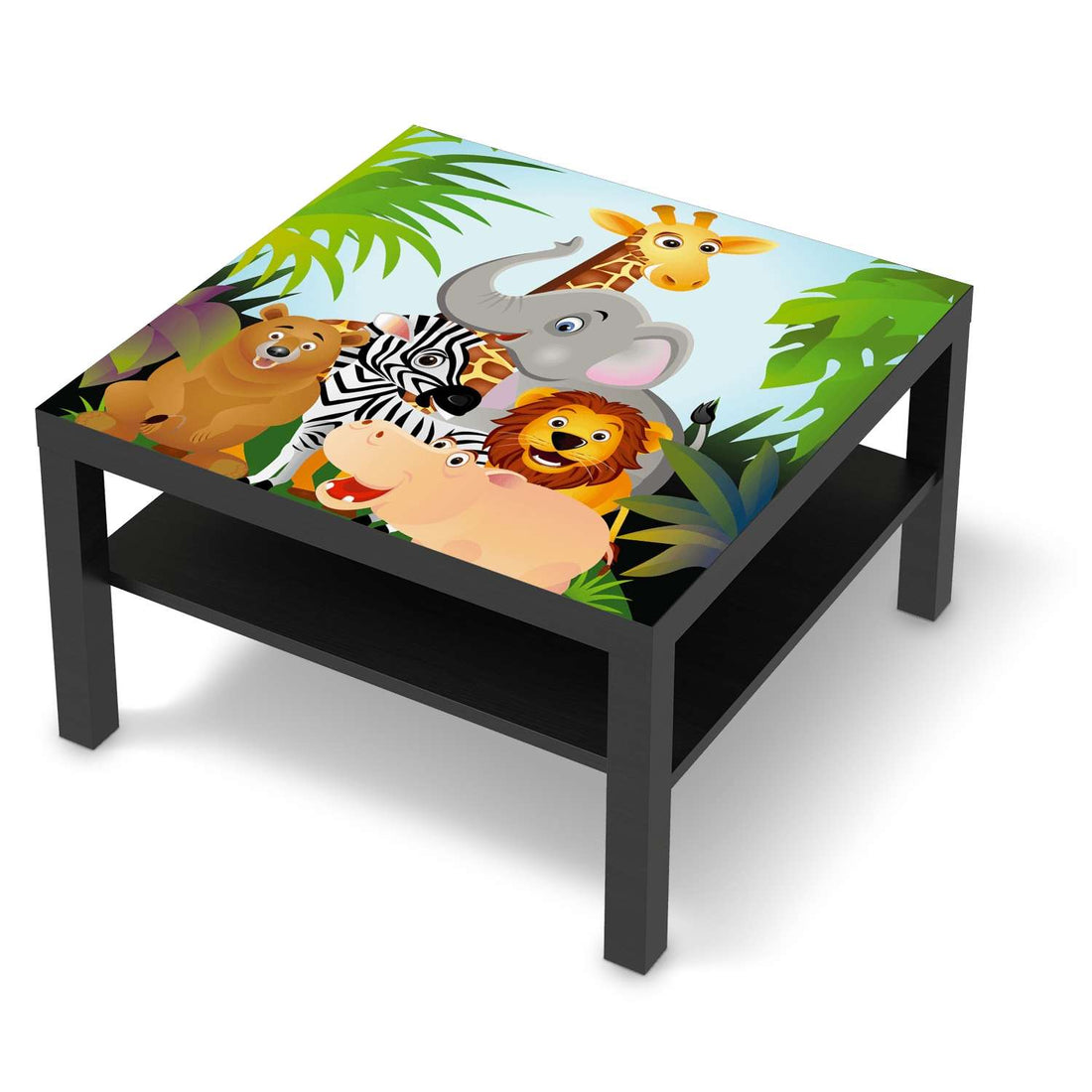 Selbstklebende Folie Wild Animals - IKEA Lack Tisch 78x78 cm - schwarz