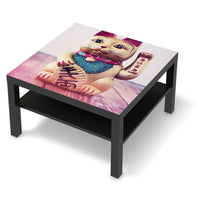 Selbstklebende Folie Winkekatze - IKEA Lack Tisch 78x78 cm - schwarz