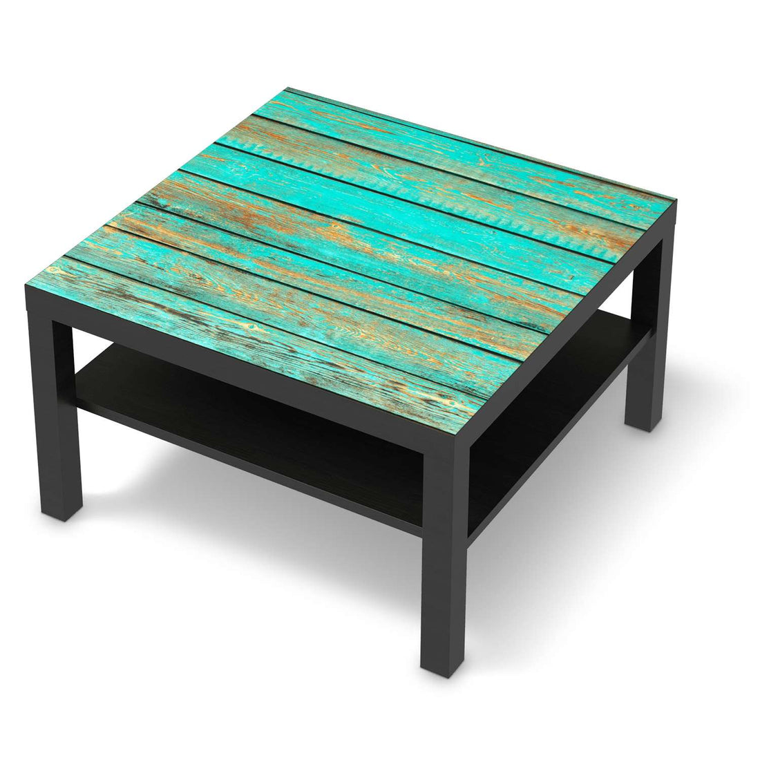 Selbstklebende Folie Wooden Aqua - IKEA Lack Tisch 78x78 cm - schwarz