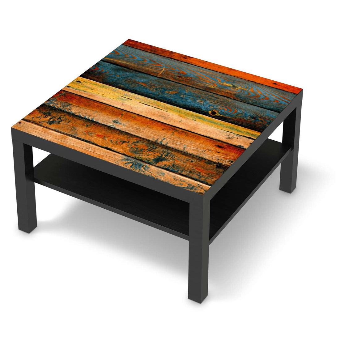 Selbstklebende Folie Wooden - IKEA Lack Tisch 78x78 cm - schwarz