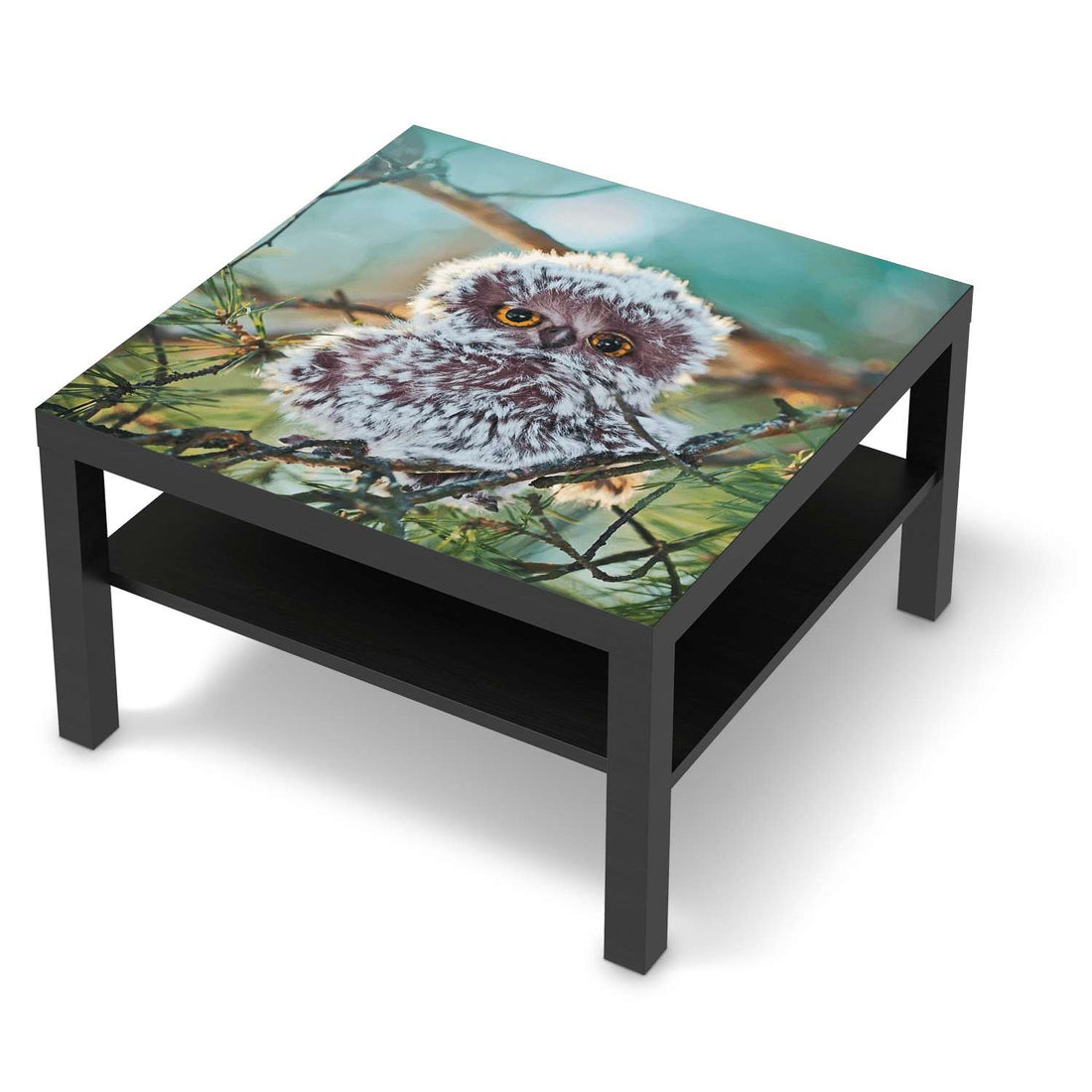 Selbstklebende Folie Wuschel - IKEA Lack Tisch 78x78 cm - schwarz
