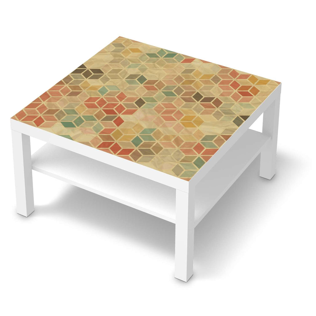 Selbstklebende Folie 3D Retro - IKEA Lack Tisch 78x78 cm - weiss