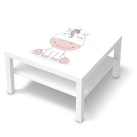Selbstklebende Folie Baby Unicorn - IKEA Lack Tisch 78x78 cm - weiss