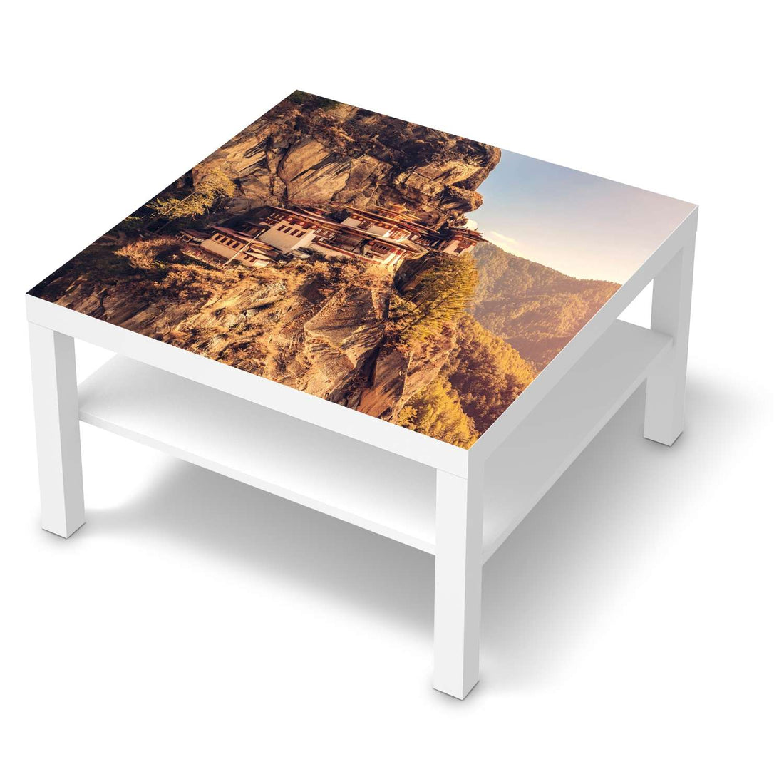 Selbstklebende Folie Bhutans Paradise - IKEA Lack Tisch 78x78 cm - weiss