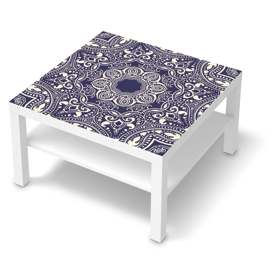 Selbstklebende Folie Blue Mandala - IKEA Lack Tisch 78x78 cm - weiss