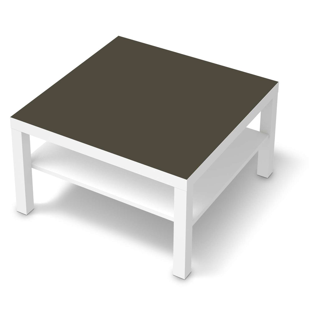 Selbstklebende Folie Braungrau Dark - IKEA Lack Tisch 78x78 cm - weiss