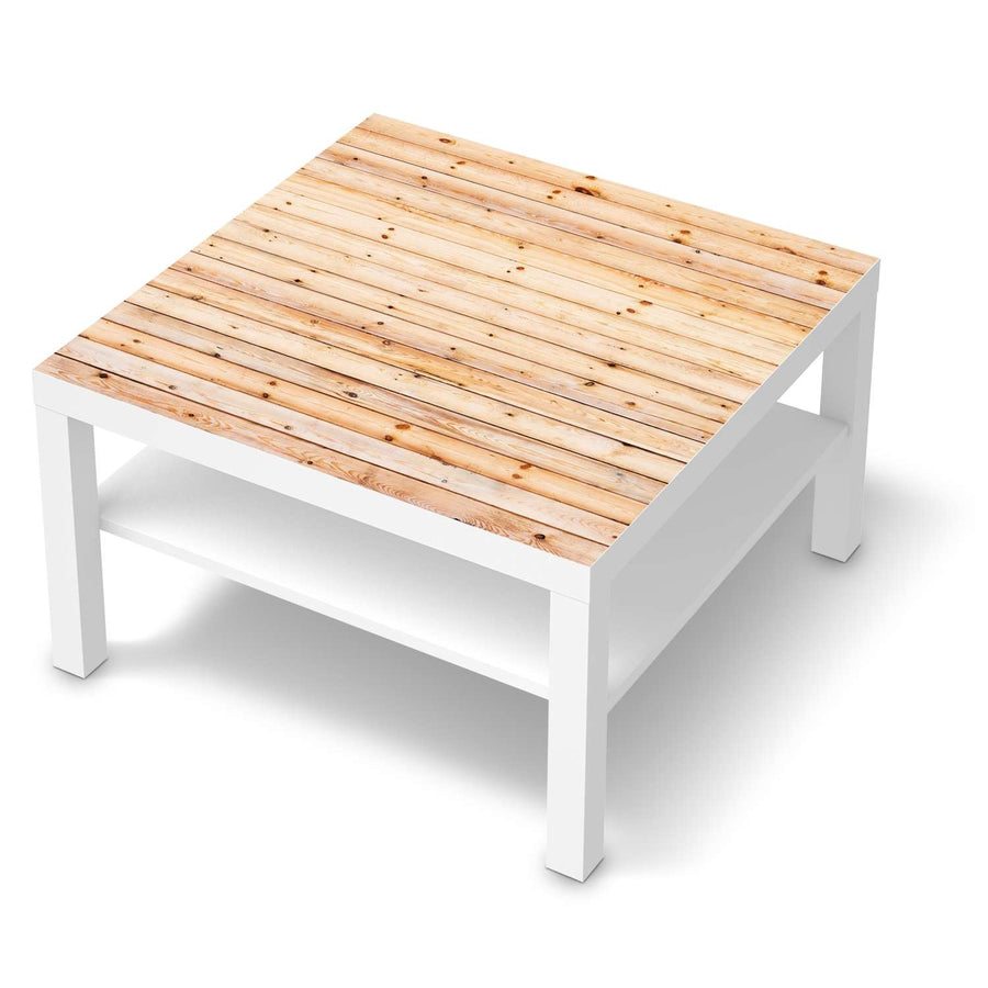 Selbstklebende Folie Bright Planks - IKEA Lack Tisch 78x78 cm - weiss