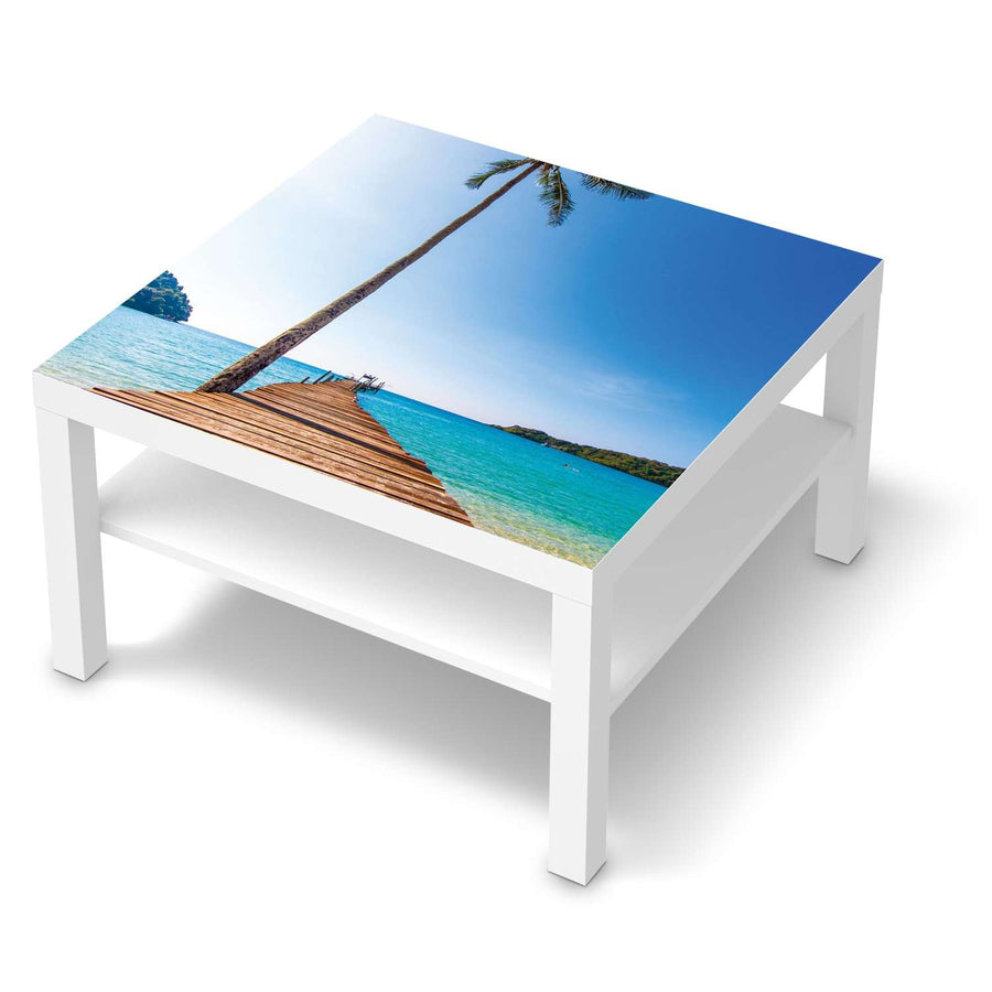 Selbstklebende Folie Caribbean - IKEA Lack Tisch 78x78 cm - weiss