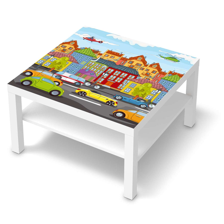 Selbstklebende Folie City Life - IKEA Lack Tisch 78x78 cm - weiss