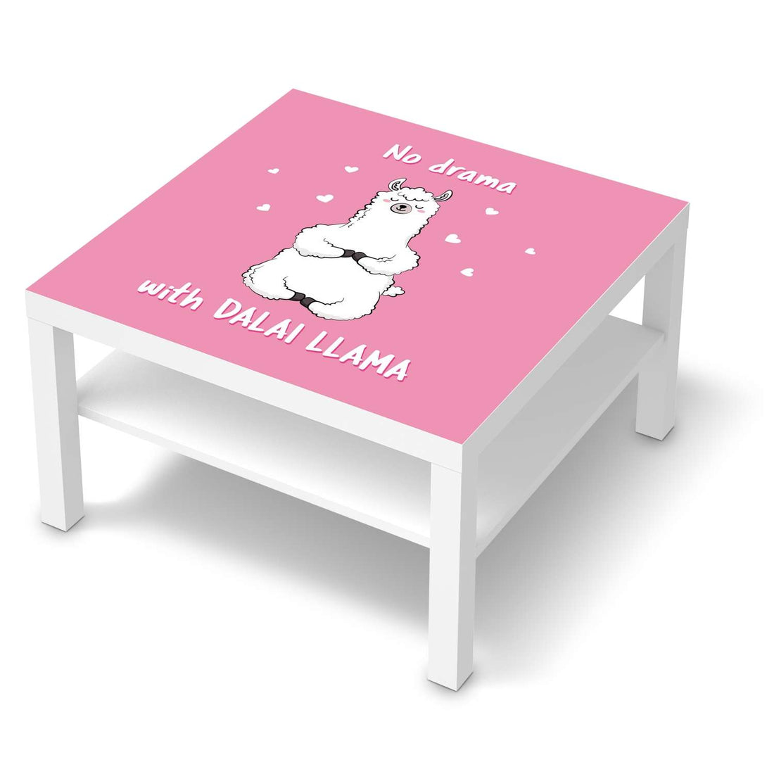 Selbstklebende Folie Dalai Llama - IKEA Lack Tisch 78x78 cm - weiss