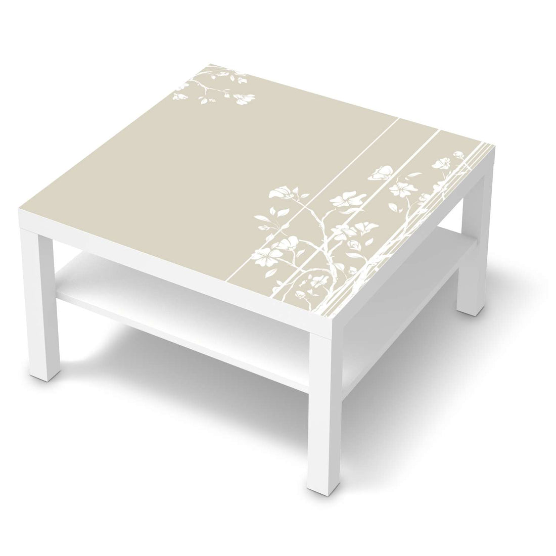 Selbstklebende Folie Florals Plain 3 - IKEA Lack Tisch 78x78 cm - weiss