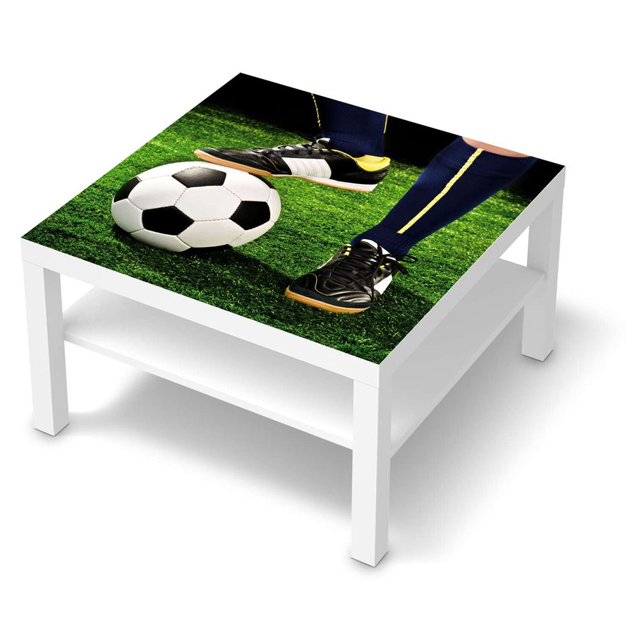 Selbstklebende Folie Fussballstar - IKEA Lack Tisch 78x78 cm - weiss