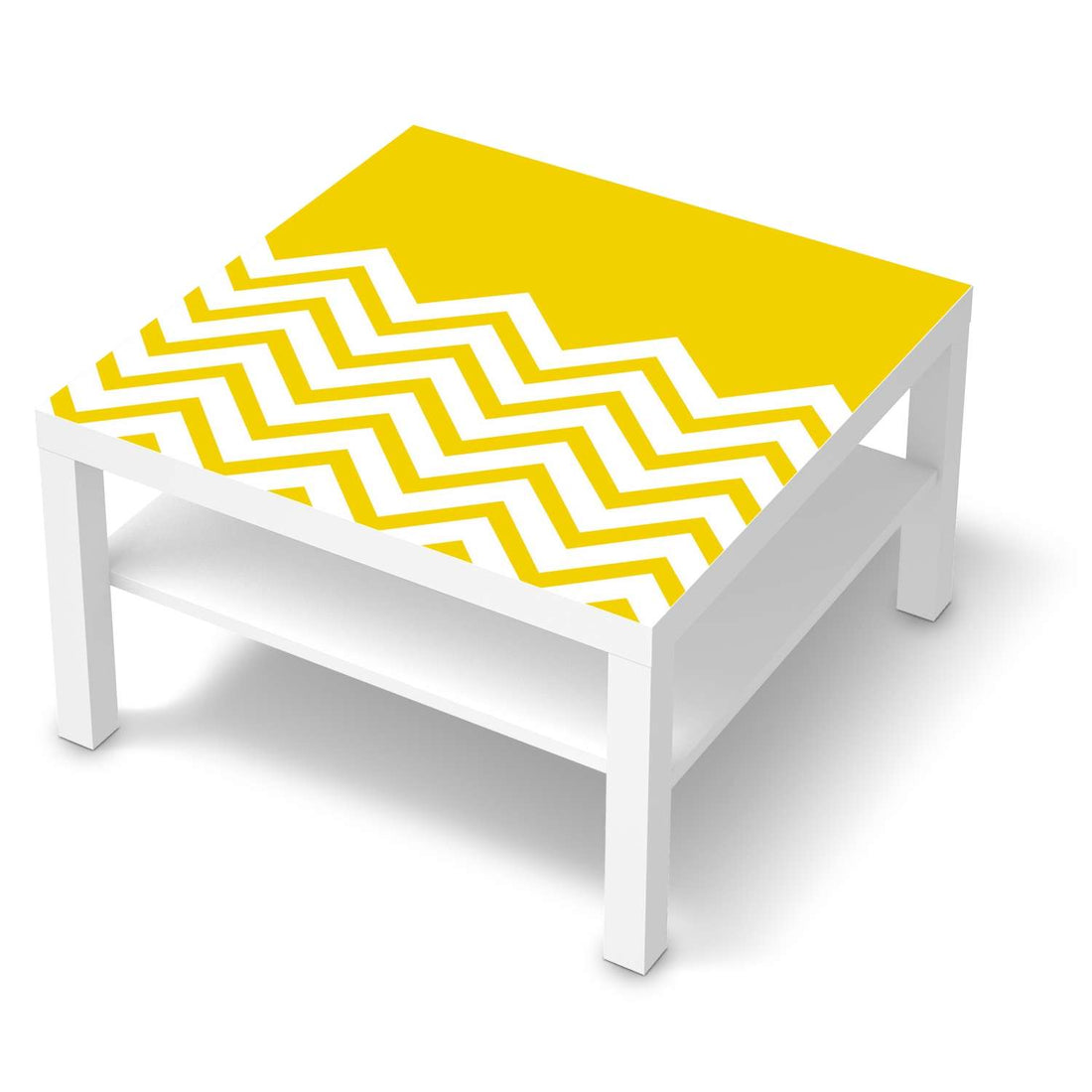 Selbstklebende Folie Gelbe Zacken - IKEA Lack Tisch 78x78 cm - weiss